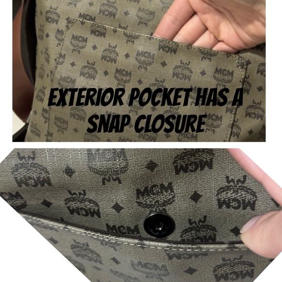 Gorgeous EUC- MCM Marble Visetos Crossbody-Tan/Brown Coated Canvas-Leather Trim - Picture 5 of 17